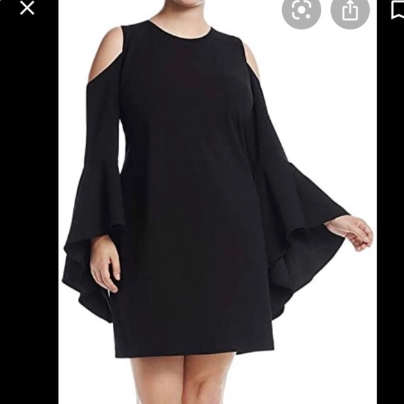 Vince Camuto Black Cold Shoulder Dress PlusSize 1X - Picture 1 of 9